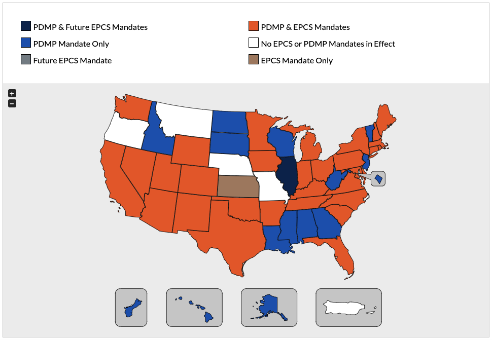 Federal EPCS Requirement State Map